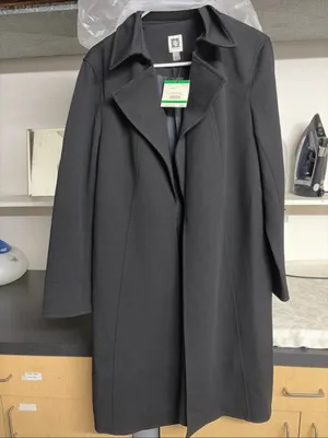 Anne Klein Black Long Trench Coat thumbnail 3