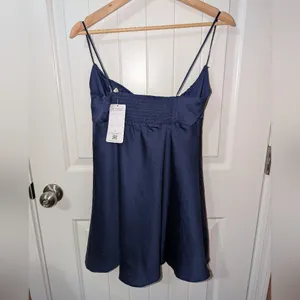 PINK NWT Mini Tencel Night Gown Women's Medium Navy Blue thumbnail 2