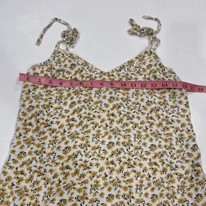 Abercrombie & Fitch Floral Tie Strap Tank Top Yellow White Size Small thumbnail 4