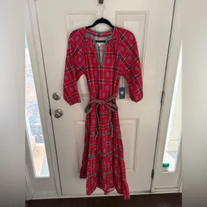 Printfresh Main Street Dress in Nostalgia Plaid Joyful Red Cotton Size Small NWT thumbnail 10