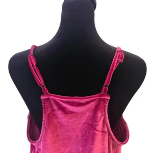 Whimsigoth Coquette Velvet Lace‎ Trim Cami Tank Top Womens L Pink Gothic thumbnail 7