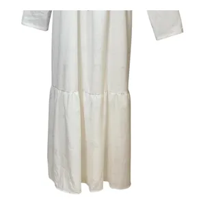 Fehrnvi Apparel White‎ Floral Jacquard Tiered Maxi Dress Long Sleeve Tie Neck M thumbnail 6