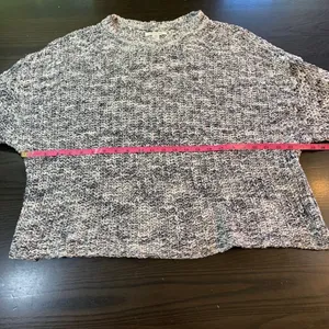 American Eagle Knit Sweater Womens‎ Large L Gray White Oversized Loose Fit thumbnail 7