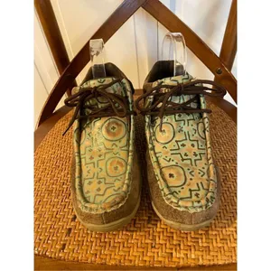 Roper leather mosaic printed booties size 8 Brown thumbnail 4