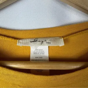 Boutique Gaze Golden Yellow Twist Front Crop Long Sleeve‎ Top S thumbnail 4