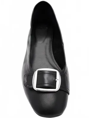 Mango Buckle Leather Shoes Block Heel NIB Black Size US 6.5 / EU 37 thumbnail 6