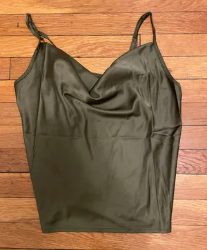 Cowl Neck Satin Cami Green thumbnail 2