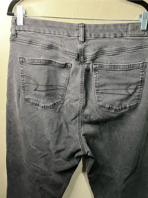 American Eagle Curvy Mom Washed Black High Rise Denim Jeans thumbnail 8