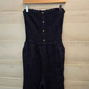 {LT} Abercrombie & Fitch Navy Strapless Pant Romper thumbnail 2