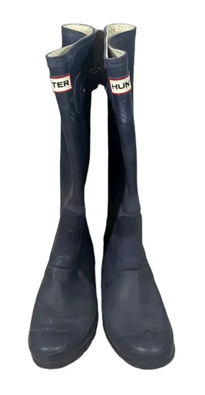Hunter Navy Blue Tall Rain Boots Women Classic Rubber Waterproof Winter Sz 6 thumbnail 1