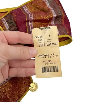 NWT Vintage Omega Fabric Wide Bohemian Coin Belt thumbnail 4