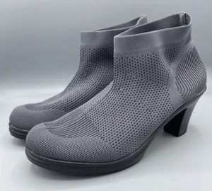 Bernie Mev Doll Womens Heels Boots‎ Gray Sz 9 Stretchy Knit Upper Cushioned thumbnail 1