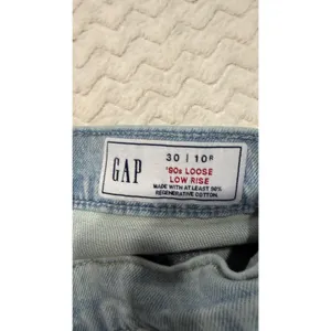 Gap 90s Loose Low Rise Jeans Light Wash Blue Cotton Size 30 10R 4439 thumbnail 3