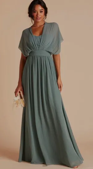 Birdy Grey Convertible Bridesmaid Dress Grace Chiffon Sea Glass thumbnail 5