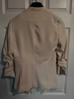 Women's H&M Draped Open Blazer Ivory Jacket thumbnail 2