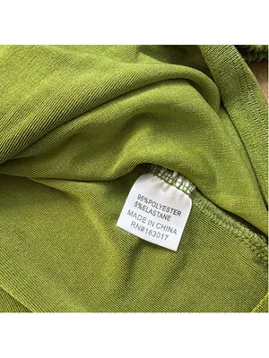 ⁠Princess Polly Olive Chartreuse Slinky Wrap Shirt Dress Collar Long Sleeve US 2 thumbnail 9