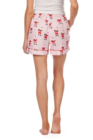 Mud Pie Christmas Holiday Santa Claus Piped Pajama Shorts thumbnail 2