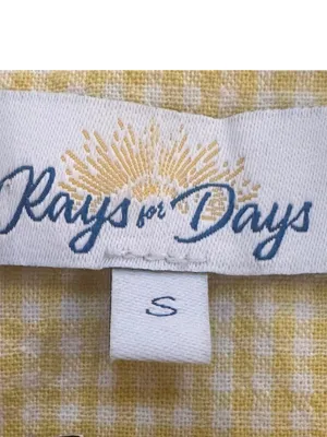 Rays For Days Summer Yellow And White Smocked Gingham Lace Up Tie Side Shorts thumbnail 6