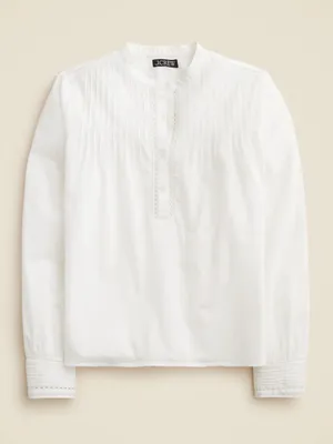 J. Crew Pintuck Lace Trim Top in Cotton Voile thumbnail 8