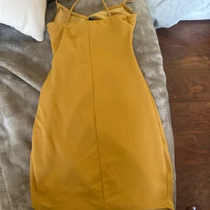 Mustard Yellow wrap ruched mini dress  thumbnail 3