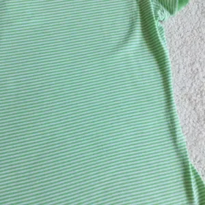 Y2K Polo Shirt Stretch Green Striped - Sz Medium thumbnail 11