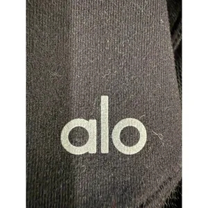 Alo Yoga Womens Black Moto Mesh Inset Capri Leggings High Rise Yoga Pants m thumbnail 4