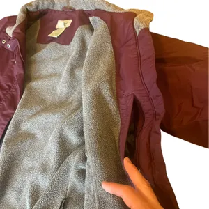 LL Bean Puffer Insulated Fleece Lined Burgundy Winter Coat Womens Size Medium thumbnail 8