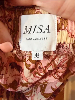 MISA Los Angeles Anthropologie MISA Nahla Mini Skirt Size M Pink Floral Ruffle Tiered Stretchy thumbnail 6