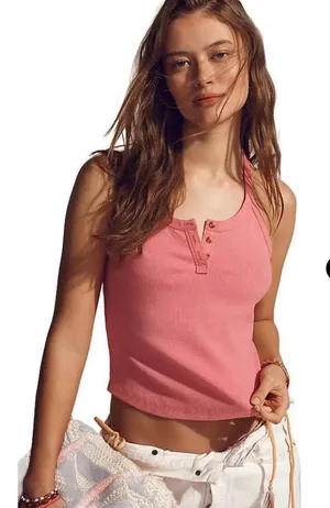 NWT PILCRO Hang Ten Layering Tank Top - Pink thumbnail 1