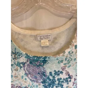 Christopher Banks NWT Woman L Sleeveless Scoop Neck Soft Floral Cottagecore Top thumbnail 2