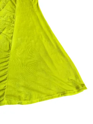Tresser Chartreuse Twist Front Bandeau Maxi Skirt Set Small Women's thumbnail 4