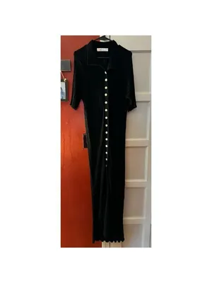 Free People Beach Riding Waves Midi Longline Sweater Black Medium Lagenlook thumbnail 5