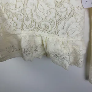 NWT Bongo Floral Lace Peplum Shirt Large Cream‎ 90s Y2K Layering Sheer Boho thumbnail 3