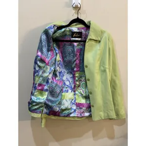 Vintage Neto lime green Italian leather jacket by Size 4 Mod Retro Twee‎ thumbnail 7
