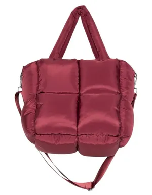 Katydid Wine Mini Puffer Tote Bag Burgundy Quilted Crossbody NWOT thumbnail 1