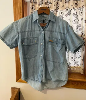 Vintage Jordache Denim Chambray Button Down Shirt thumbnail 1