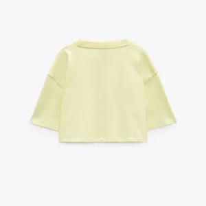 NWT ZARA LIME GREEN RELAXED FIT CROPPED TOP LARGE Butter Yellow thumbnail 6