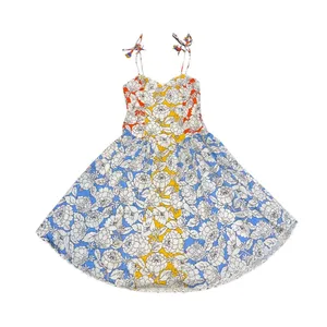 Farm Rio x Anthropologie Basque-Waist Midi Dress Size Large Tie Straps Fit Flare thumbnail 3