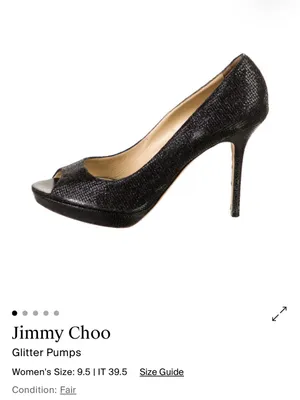 Jimmy Choo Black Glitter Peep-Toe Platform Pumps thumbnail 3