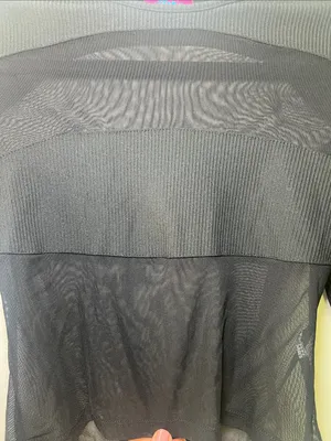 Edikted Black Long Sleeve Ribbed Top with Sheer Panels thumbnail 2
