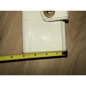 Vintage Coach Turnlock Slim Envelope Wallet‎ Patent Leather Ivory NOS READ Y thumbnail 7