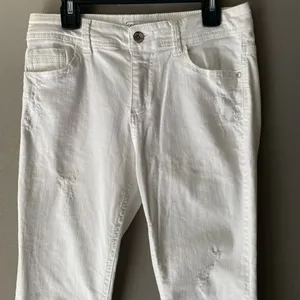 Zara‎ sz 4 white distressed boho jeans thumbnail 7