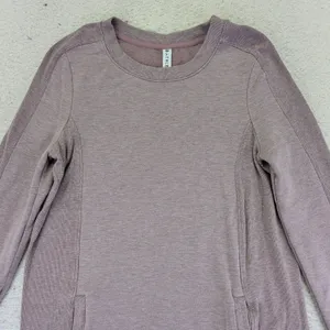 Athleta Balance Dress Long Sleeve Crew Tunic‎ Pockets Active Casual Mauve Small thumbnail 3