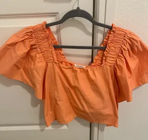 Pink Ripple Orange Puffy Sleep Top (cropped) thumbnail 1