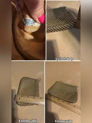 Vintage Whiting & Davis Gold Metal Mesh Dot Change Purse thumbnail 11