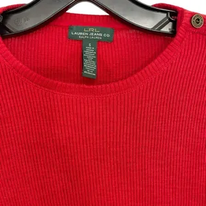Lauren Ralph Lauren Womens Blouse Red Long Sleeve size S thumbnail 3