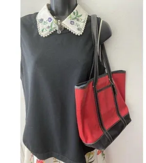 coach large red black nylon shoulder bag thumbnail 5