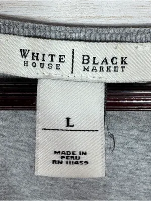 WHBM Studded High Heel Graphic Tee Shirt Grey Large Cap‎ Sleeve Casual Glam thumbnail 9