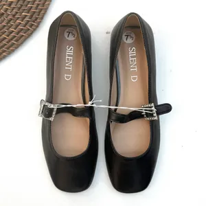 Silent D Womens Shoes Black Leather Mary Janes Bling Buckle Size 38 7/7.5 thumbnail 2