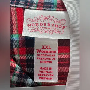 WonderShop Women's XXL Two Piece‎ Set Cotton Red Plaid Flannel Christmas Pajamas thumbnail 4